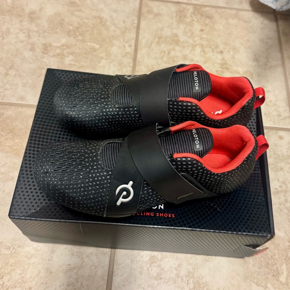 Peloton Black and Red Performance Athletic Shoes